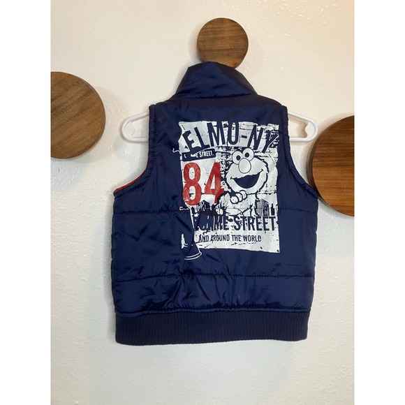 2012 Sesame Street Elmo Navy‎ Puffer Vest - Picture 3 of 7